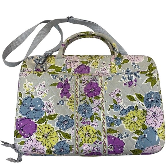 Vera Bradley Floral Quilted Laptop Bag With Shoulder Strap & Handles - Picture 7 of 10